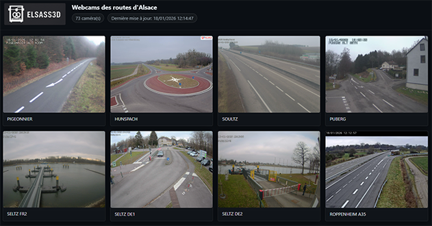 Webcams Alsace - visualisation des webcams routières