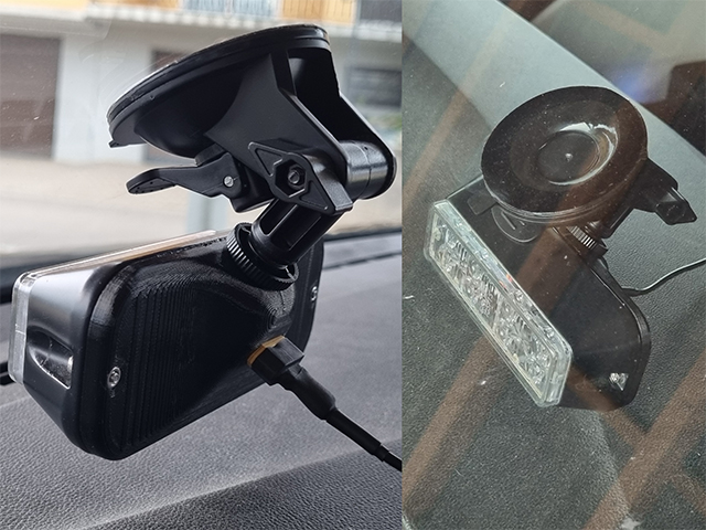 Adaptateur feu de pénétration pare-brise Gendarmerie