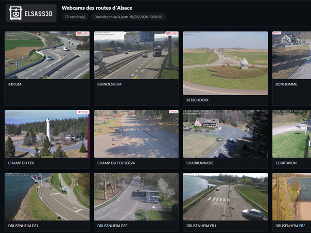 Webcams Alsace - visualisation des webcams routières
